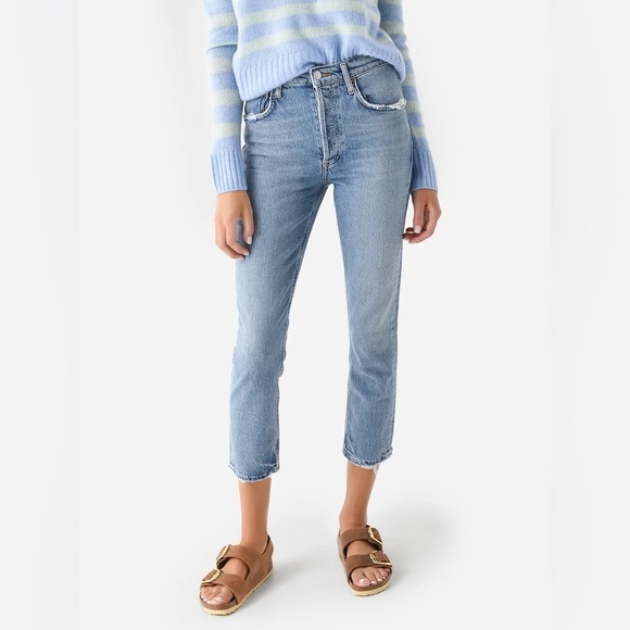 AGOLDE Riley Hi Rise Straight Leg Crop Jeans - Picture 1 of 7